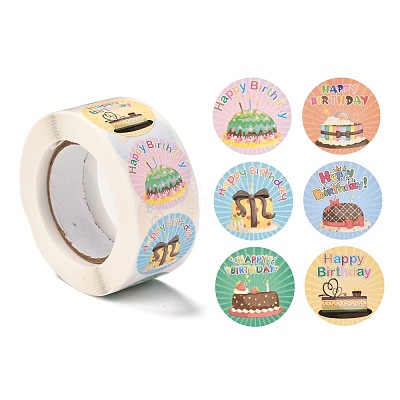 Birthday Themed Pattern Self-Adhesive Stickers DIY-E023-08F-1
