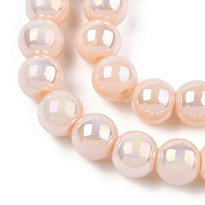 Electroplate Opaque Glass Beads Strands X-GLAA-T032-P6mm-AB09-1