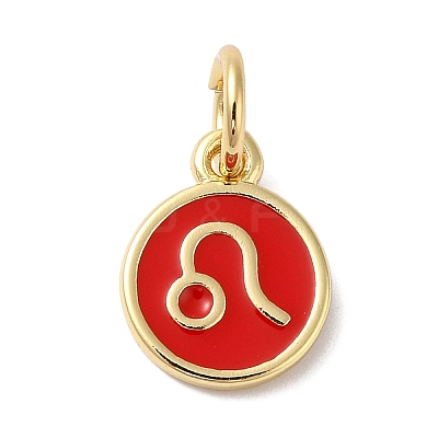 Real 18K Gold Plated Brass Enamel Charms KK-L216-001G-H03-1