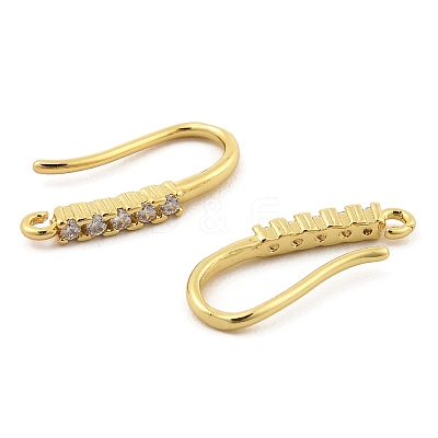 Brass with Cubic Zirconia Earring Hooks X1-KK-Q782-02G-1