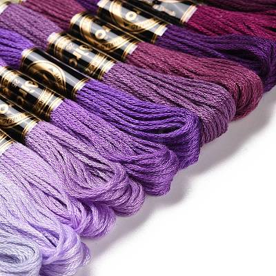 12 Skeins 12 Colors 6-Ply Polyester Embroidery Floss OCOR-M009-01B-10-1