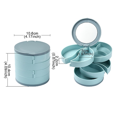 Rotatable 4-Layer Plastic Jewelry Storage Box AJEW-YW0001-13B-1