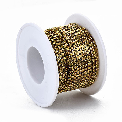 Electroplate Brass Rhinestone Strass Chains CHC-T006-SS6.5-01G-1