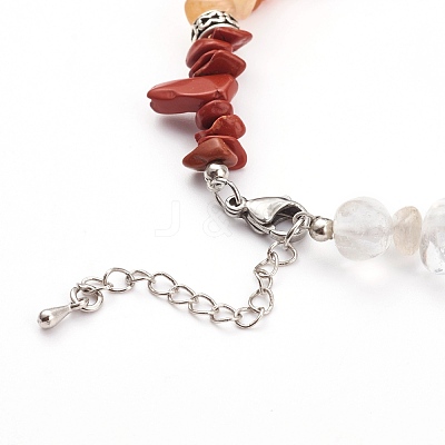Chakra Chips Natural Gemstone Beaded Bracelets BJEW-JB05933-1