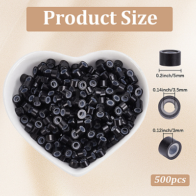500Pcs Silicone Hair Coil Cuffs OHAR-SP0001-14B-1