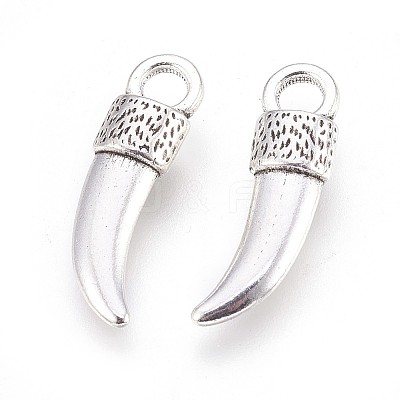 Tibetan Style Alloy Italian Horn Pendants X-TIBEP-EA13608Y-FF-1