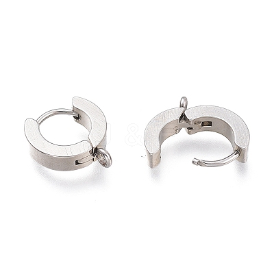 Tarnish Resistant 304 Stainless Steel Huggie Hoop Earrings Findings X-STAS-I167-01C-P-1