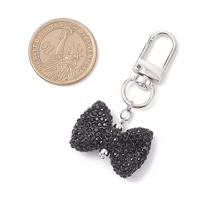 Bowknot Polymer Clay Rhinestone Pendants Decorations HJEW-JM04197-04-1