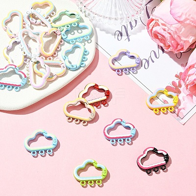 10Pcs Spray Painted Alloy Spring Gate Rings FIND-YW0009-45-1