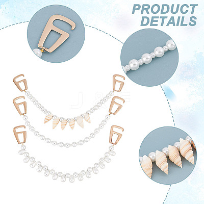 Glass Pearl Beaded Shoe Decoration Chain FIND-GO00007-1