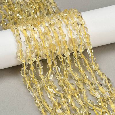 Natural Lemon Quartz(Heated) Beads Strands G-Q060-D07-1