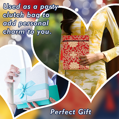 4Pcs 4 Colors Ethnic Style Silk Sutra Book Zipper Pouch ABAG-GA0001-27-1