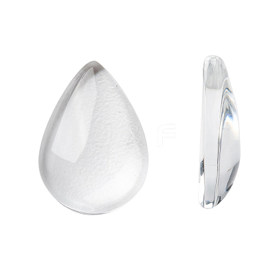 Transparent Teardrop Glass Cabochons GGLA-R024-14x10-1