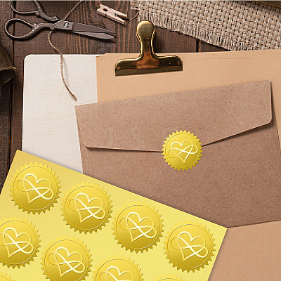 34 Sheets Self Adhesive Gold Foil Embossed Stickers DIY-WH0509-056-1