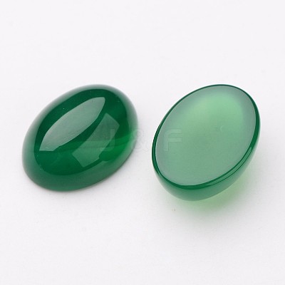 Grade A Natural Green Agate Oval Cabochons X-G-L394-04-18x13mm-1