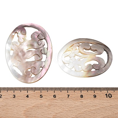 Natural Shell Carved Cabochons SHEL-L014-01-1