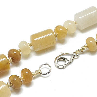Natural Topaz Jade Beaded Necklaces NJEW-S392-15-1