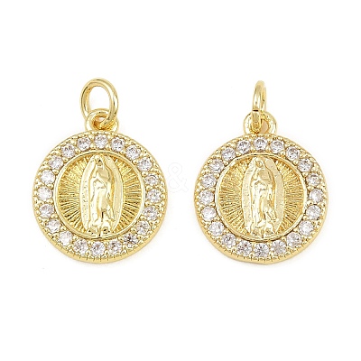 Religion Brass Micro Pave Clear Cubic Zirconia Pendants CU-CBA9482-01G-01-1