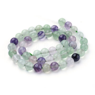 Natural Fluorite Beads Strands G-E112-8mm-18-1