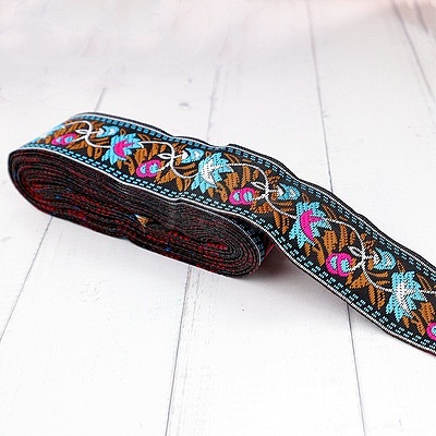 5M Ethnic Style Polycotton Embroidery Ribbon PW-WG33130-19-1