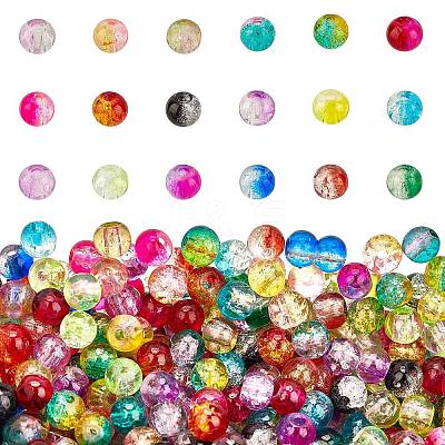 DIY Baking Paint Crackle Glass Beads Stretch Bracelet Making Kits DIY-PH0004-54C-1