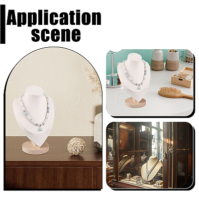 Bust Shaped Velvet Necklace Display Stands NDIS-WH0009-20-1