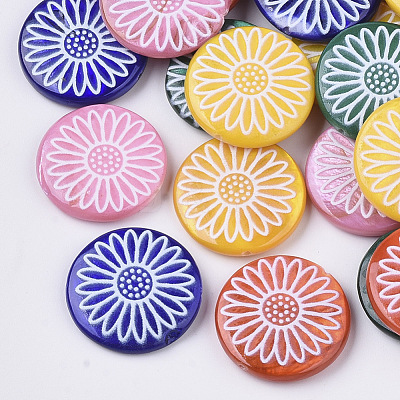 Spray Paint Freshwater Shell Beads SHEL-N026-05-1