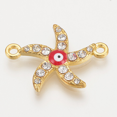 Alloy Rhinestone Links Connectors X-ALRI-S170-36G-1
