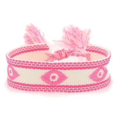 Polyester Braided Eye Pattern Cord Bracelet PW-WG15793-05-1