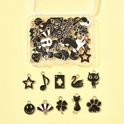 40Pcs 20 Styles Alloy Enamel Charms ENAM-FS0003-38B-1