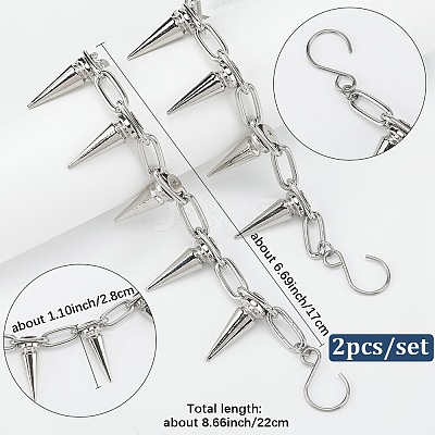 2Pcs Brass & Alloy Shoes Chains HJEW-SP00013-1