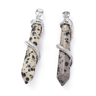 Natural Dalmatian Jasper Big Pointed Pendants G-F696-B08-1