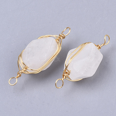 Natural Quartz Crystal Links Connectors X-G-T131-04E-1