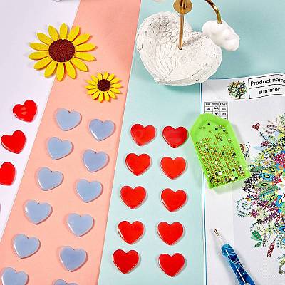 40Pcs 2 Colors Heart Silicone Glue Clay DIY-SZ0003-44-1