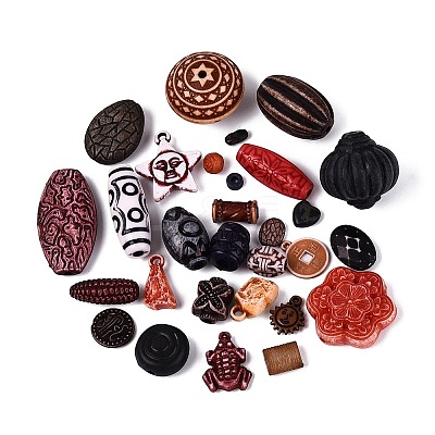 Mixed Antique Style Acrylic Beads/Pendants MACR-R546-04-1