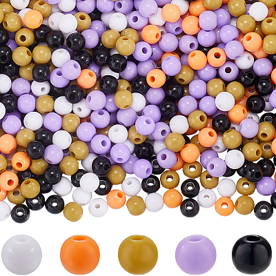 Halloween Theme 1500Pcs 5 Colors Opaque Acrylic Beads MACR-SP0001-01A-02-1