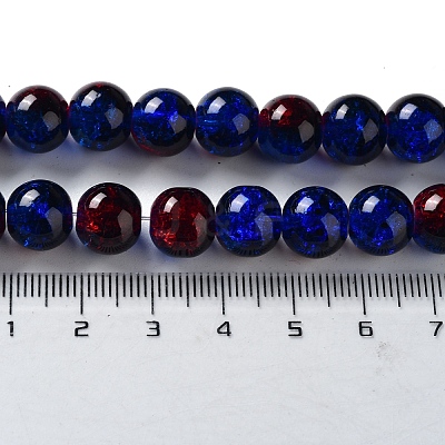 Spray Painted Crackle Glass Beads Strands CCG-Q002-10mm-12-1