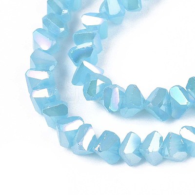 Electroplate Imitation Jade Glass Beads Strands GLAA-N023-4mm-33-1