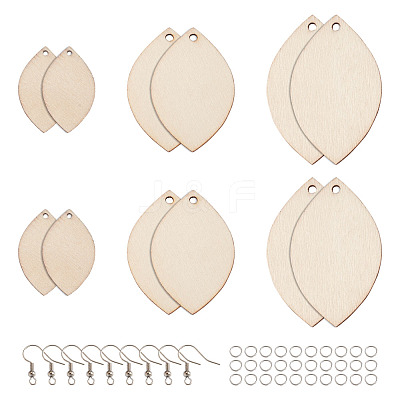 DIY Unfinished Wooden Pendant Earring Making Kits DIY-YS0001-16-1