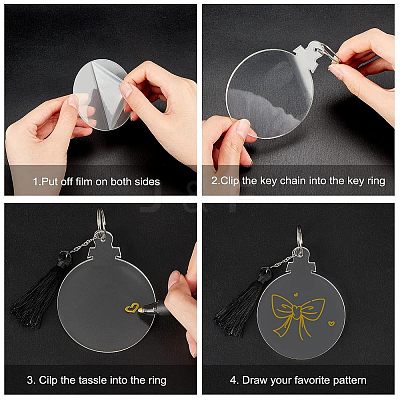 Transparent Acrylic Disc Pendants TACR-NB0001-07B-1