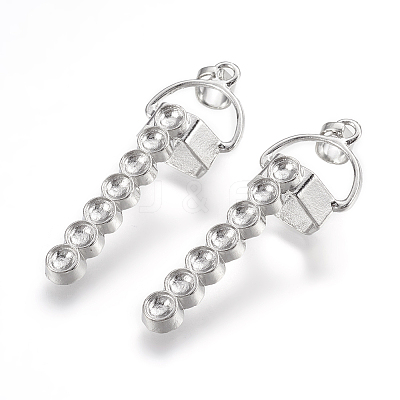 Alloy Pendant Bail Rhinestone Settings PALLOY-K099-05P-1