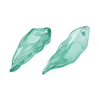 Transparent Spray Painted Glass Pendants X-GLAA-N035-017-F04-1