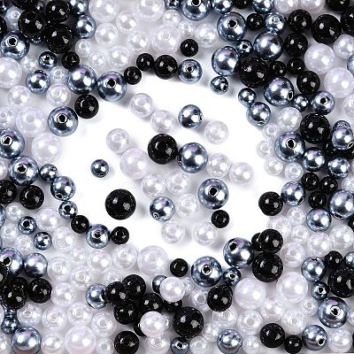 ABS Plastic Imitation Pearl Beads X-KY-G030-01F-1