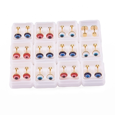 304 Stainless Steel Evil Eye Earlobe Plugs EJEW-H105-12-1