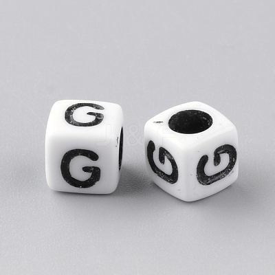 Opaque Acrylic Beads X-SACR-Q188-02G-1