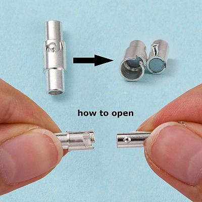 Brass Locking Tube Magnetic Clasps LS-X-MC079-S-1