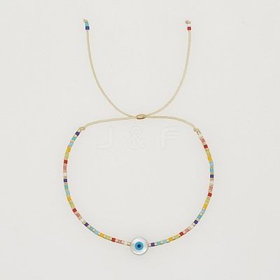 Simple Glass Seed Beads Braided Bead Bracelets OR6638-3-1