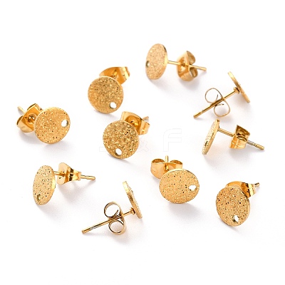Ion Plating(IP) 304 Stainless Steel Stud Earring Findings LS-STAS-O144-01A-G-1