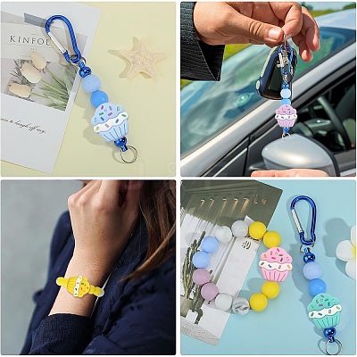 11Pcs 11 Colors Ice Cream Silicone Focal Beads SIL-YW0003-63-1