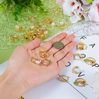 24Pcs 6 Styles Alloy Pendants FIND-TA0004-63-1